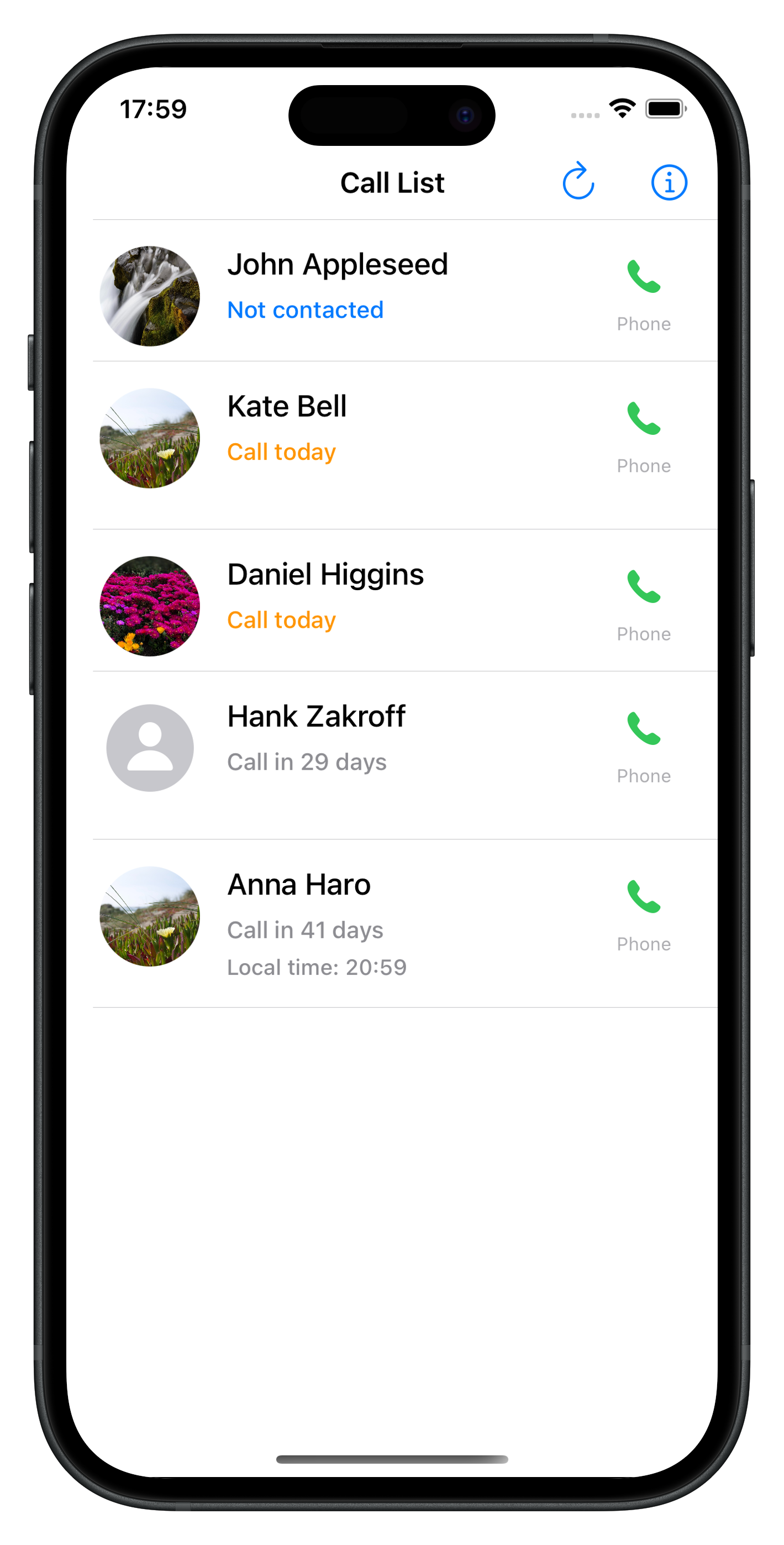 Dial app screenshot